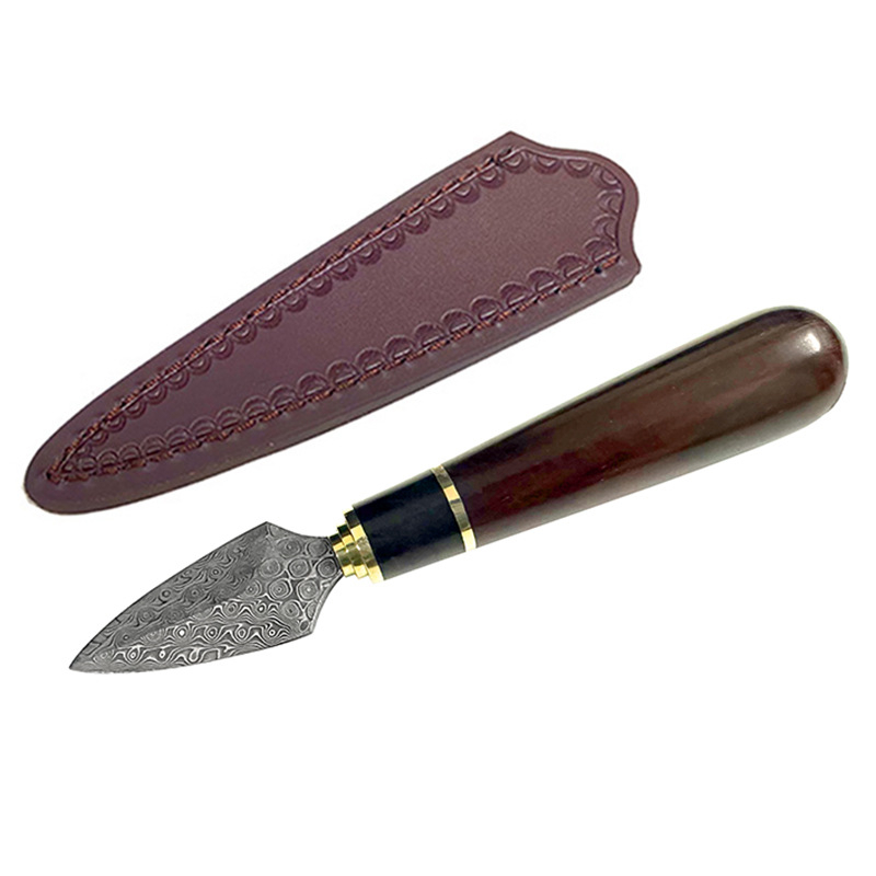 Cuțit de ceai din oțel inoxidabil și unealtă de deschidere Pu'er cu husă din piele de vită – accesorii ceai Kung Fu Tianhong