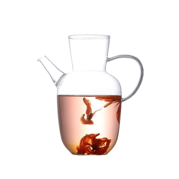 Ceainic transparent cu mâner lateral, rezistent la temperaturi înalte, din sticlă borosilikat, pentru plită electrică din ceramică, ceai verde