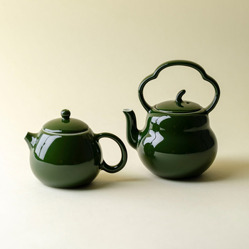 Ceainic ceramic pentru ceai verde cu frunze de bambus, pentru o singură persoană, set de ceai Kung Fu, design modern minimalist