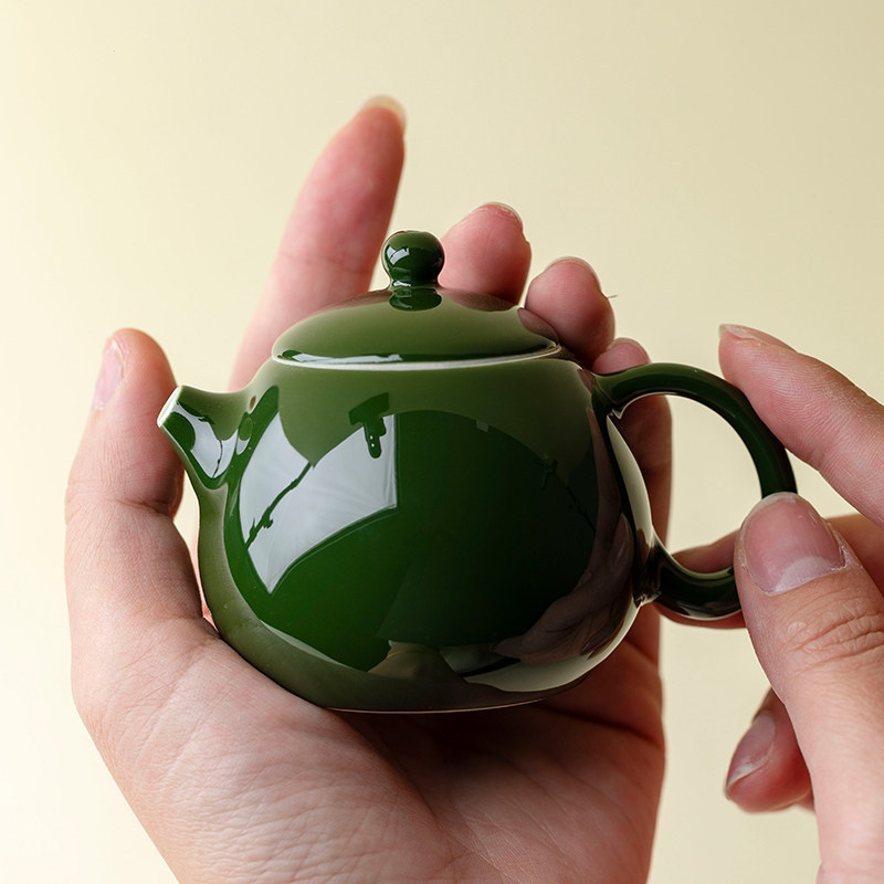 Ceainic ceramic pentru ceai verde cu frunze de bambus, pentru o singură persoană, set de ceai Kung Fu, design modern minimalist