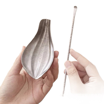Lingură de ceai din titan, set din două piese cu lingură și amestecător, tavă creativă pentru ceai, accesorii Kung Fu pentru ceai, ceremonie Zen a ceaiului