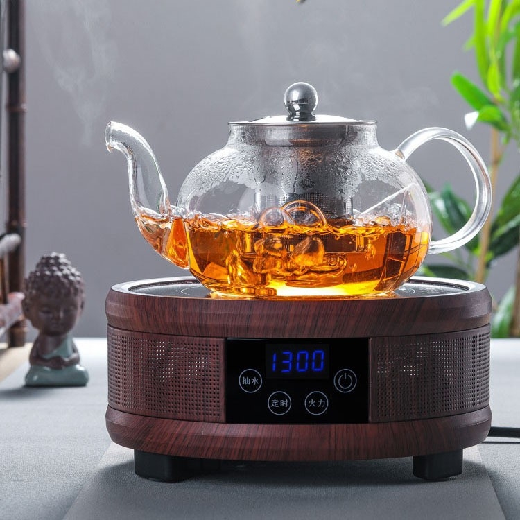 Ceainic din sticlă rezistentă la căldură, cu filtru din oțel inoxidabil, pentru ceremonia Gongfu.