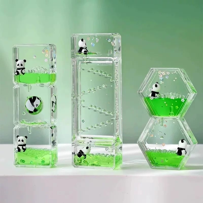 Panda drăguț cu picături de ulei — clepsidră decorativă pentru birou, stil Nordic, cadou pentru copii