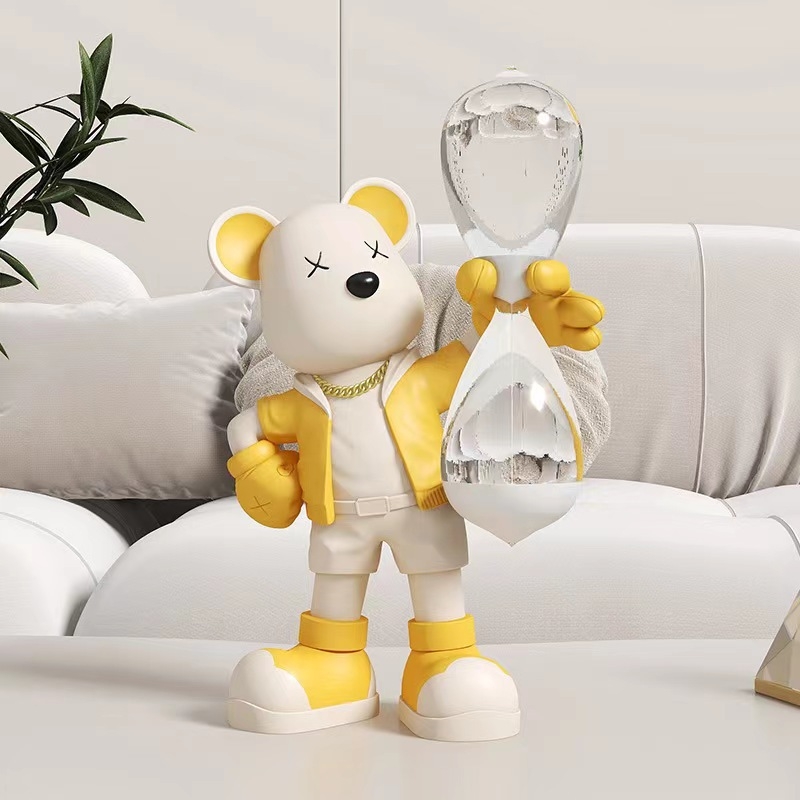 Urs panda creativ cu clepsidră – decor de birou, decor pentru casă, cadou de ziua de naștere