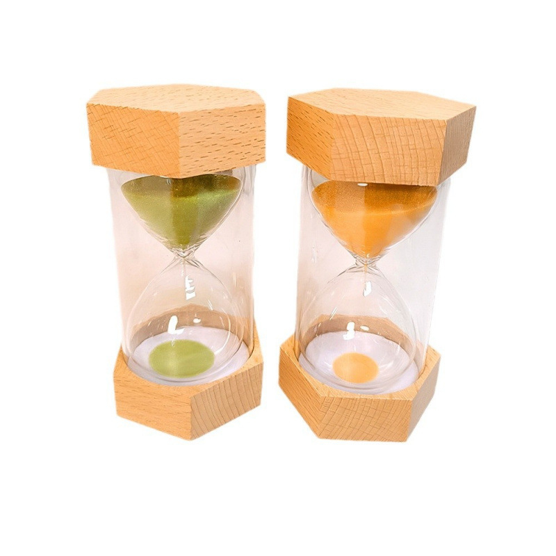 Clepsidră din lemn, 5–30 minute, cadou decorativ pentru casă, lucrat manual