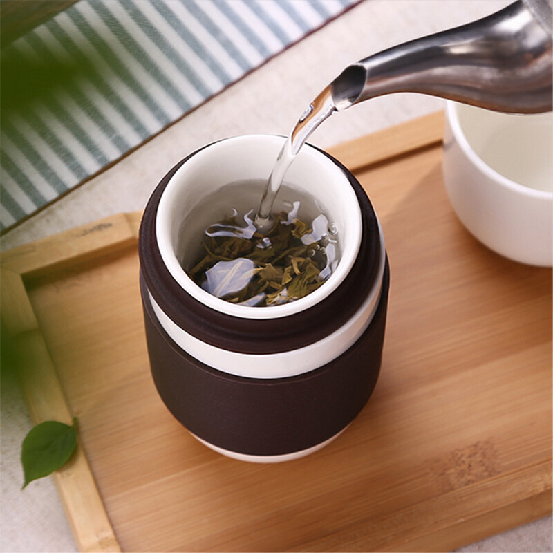 Set Gongfu portabil pentru călătorii – ceașcă mini din bone china pentru 1-2 persoane