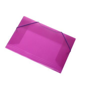 Mapă A4 transparentă cu bandă elastică twill, model 988, culoare solidă, finisaj mat