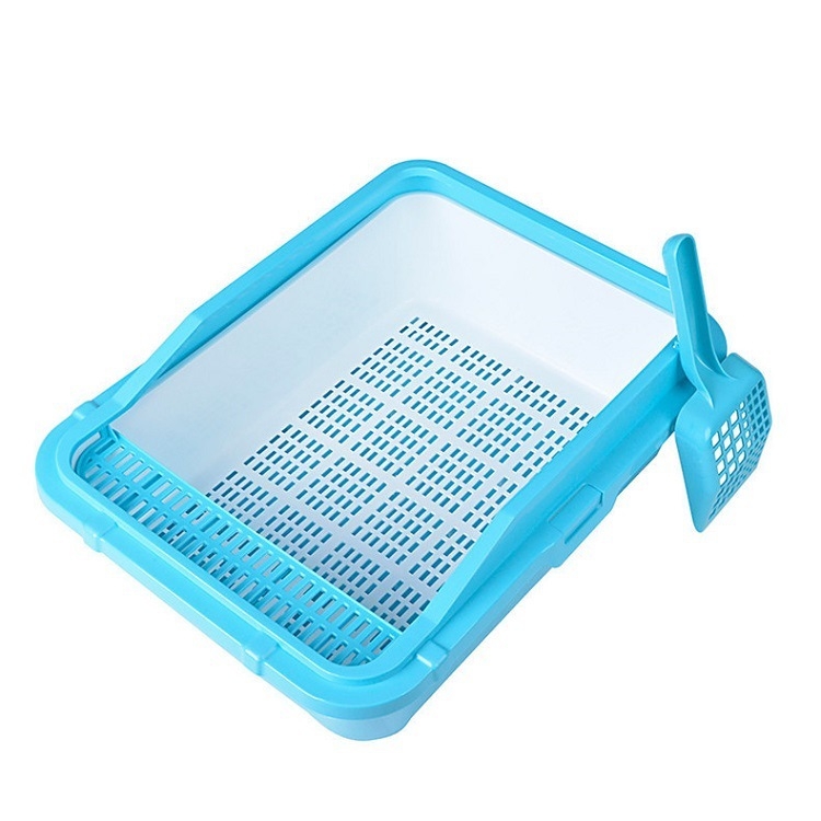 Carrover полу-затворена голяма двупластова котешка тоалетна за пясък с предпазител срещу пръски