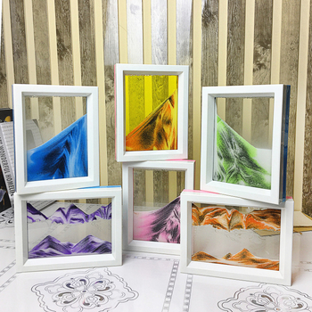 Pictură cu nisip curgător într-o ramă din plastic – decor pentru birou și casă, artă de relaxare