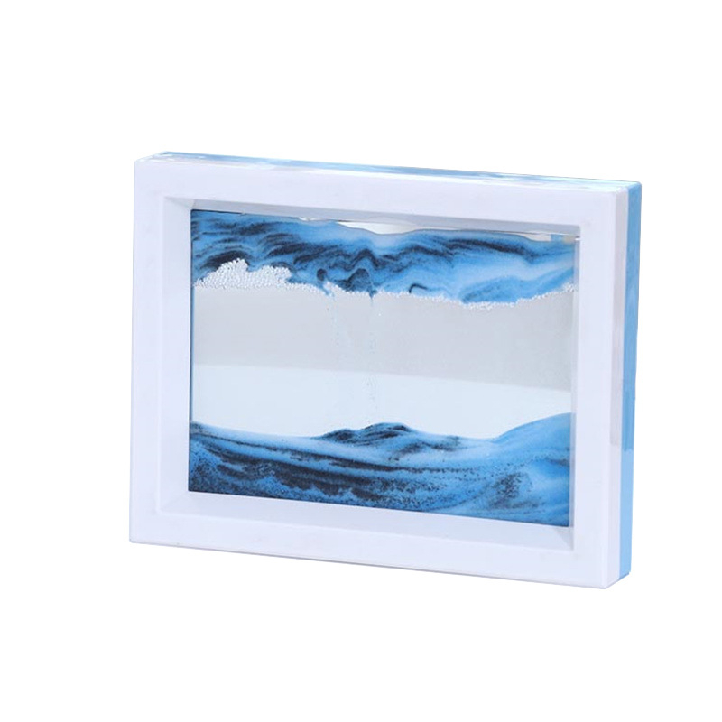 Pictură cu nisip curgător într-o ramă din plastic – decor pentru birou și casă, artă de relaxare