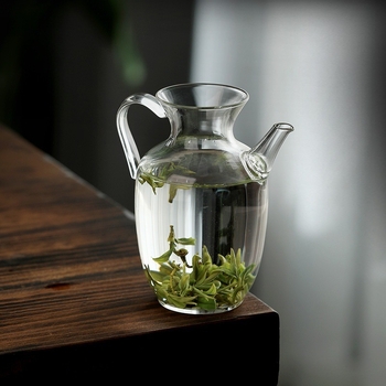 Ceainic cu filtru, în stilul dinastiei Song, din sticlă borosiliată, pentru uz casnic, compatibil cu plita electrică ceramică, ceai verde