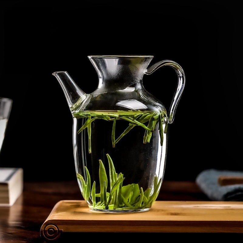 Ceainic cu filtru, în stilul dinastiei Song, din sticlă borosiliată, pentru uz casnic, compatibil cu plita electrică ceramică, ceai verde