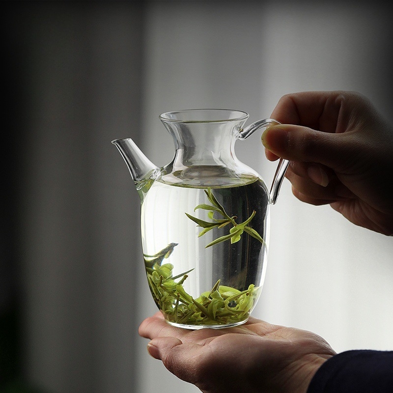 Ceainic cu filtru, în stilul dinastiei Song, din sticlă borosiliată, pentru uz casnic, compatibil cu plita electrică ceramică, ceai verde