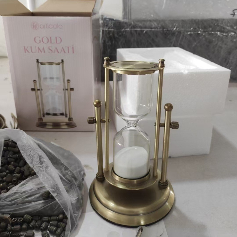 Cronometru cu nisip metalic, creativ, 15 minute, decor birou și spațiu de studiu, ornament pentru casă, cadou pentru prieteni