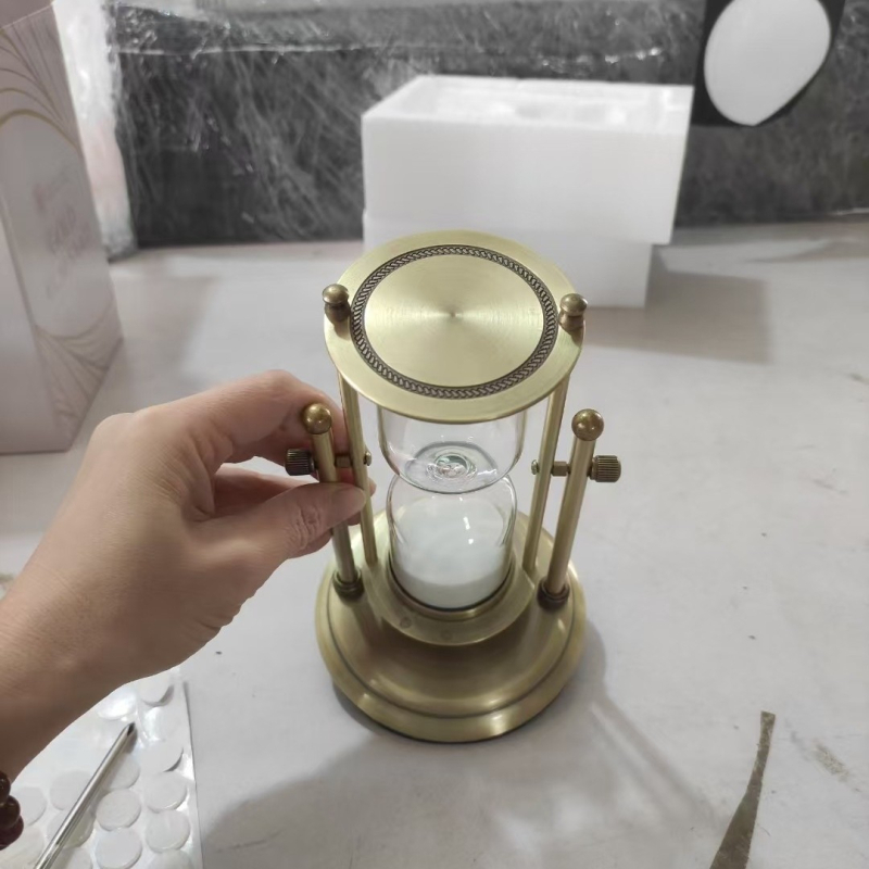 Cronometru cu nisip metalic, creativ, 15 minute, decor birou și spațiu de studiu, ornament pentru casă, cadou pentru prieteni