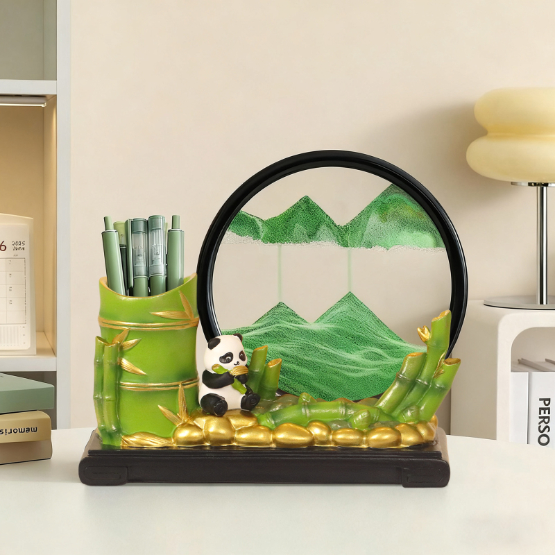 Decorațiune pentru casă modernă: ceas de nisip creativ pentru birou și sufragerie, aspect premium, spațiu de depozitare și suport pentru pixuri, artă cu nisip