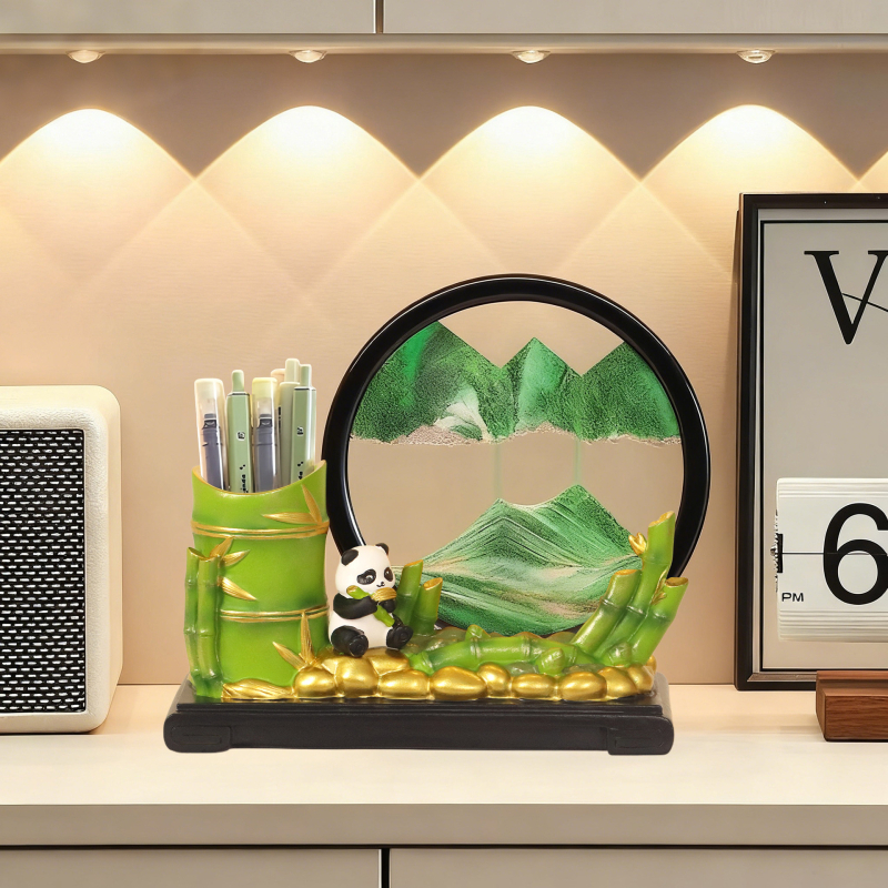 Decorațiune pentru casă modernă: ceas de nisip creativ pentru birou și sufragerie, aspect premium, spațiu de depozitare și suport pentru pixuri, artă cu nisip