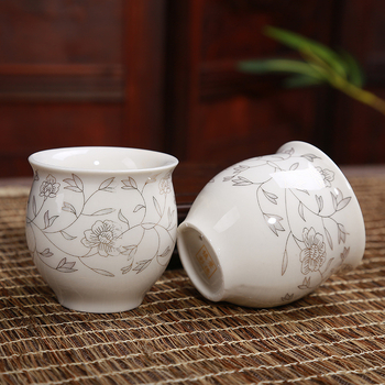 Set Gongfu de ceai, 7 piese, dublu strat, glazură platină, cadou