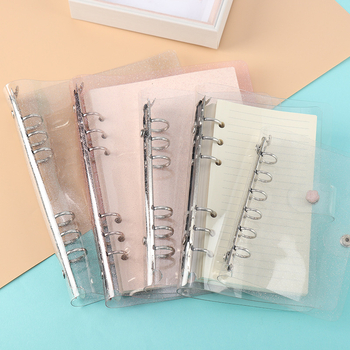 Dosar cu 6 găuri A5, capac PVC transparent, luciu sclipitor