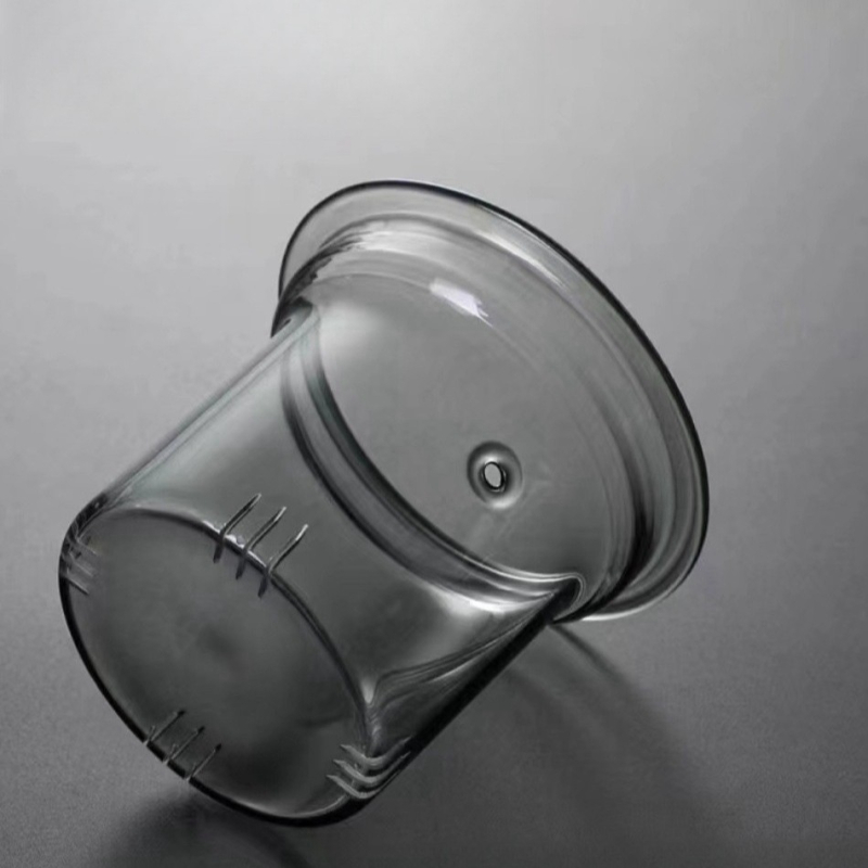 Ceainic din sticlă borosilicată, mâner din lemn, design floral, set de ceai pentru birou, rezistent la căldură, stil modern minimalist