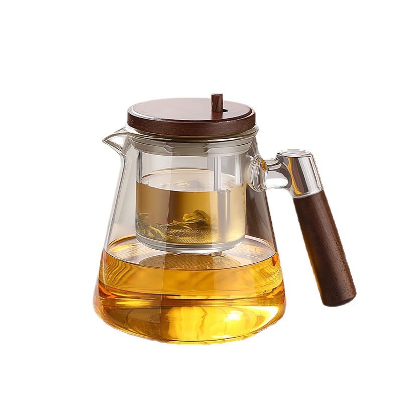 Ceainic din sticlă borosilicat înaltă, set Kung Fu pentru acasă, separare și filtrare ceai-apă, ceainic pentru ceai de flori, pentru birou, realizat manual