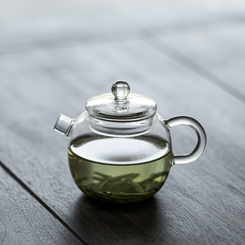 Ceainic mic din sticlă cu filtru, rezistent la căldură, borosilicat, pentru casă și birou, verde