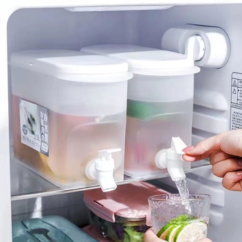 Sticlă de apă rece de 3,5 L cu robinet și infuzor de fructe cu lămâie pentru băuturi și sucuri, potrivită pentru frigider