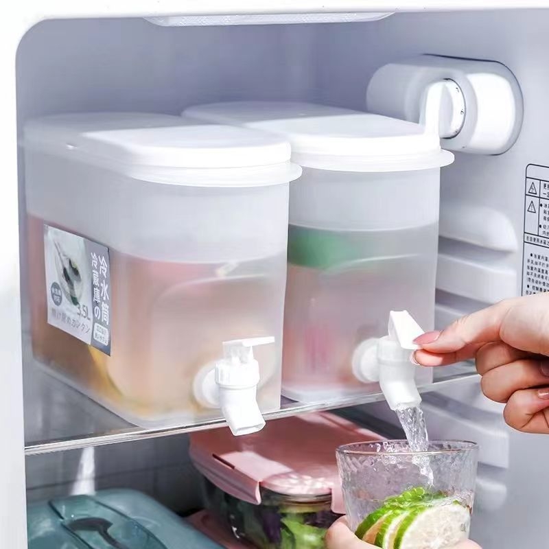 Sticlă de apă rece de 3,5 L cu robinet și infuzor de fructe cu lămâie pentru băuturi și sucuri, potrivită pentru frigider