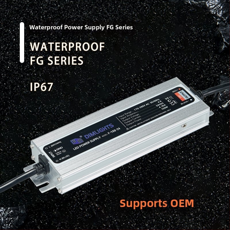 IP67 vodotesný vonkajší LED zdroj napájania pre LED pásy 12V/24V – konštantné napätie, LED ovládač FG
