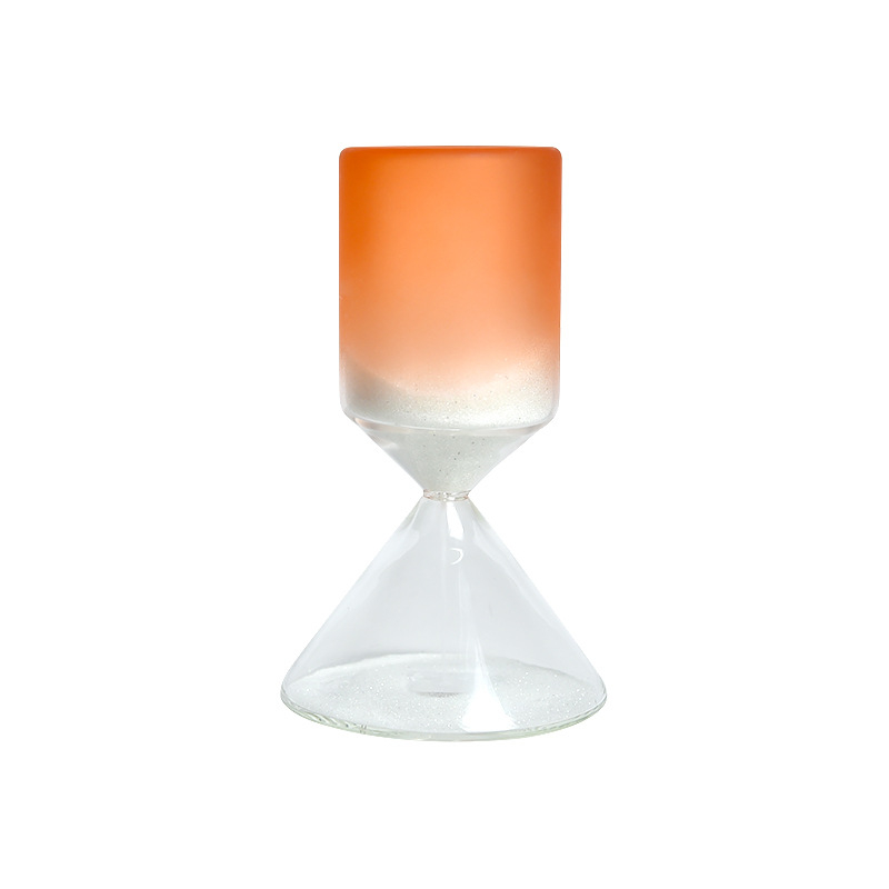 Diske ornament clepsidră triunghiulară, stil minimalist modern, albastru și portocaliu, sticlă sodă-lime