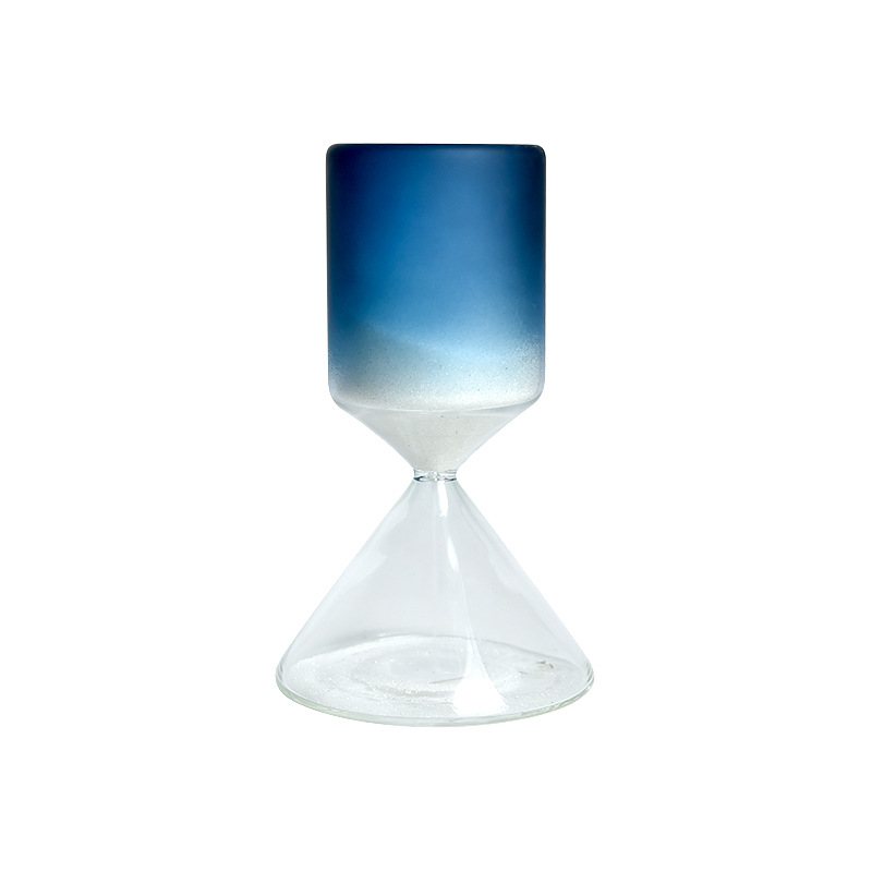 Diske ornament clepsidră triunghiulară, stil minimalist modern, albastru și portocaliu, sticlă sodă-lime