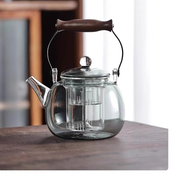 Ceainic din sticlă borosilicat de înaltă rezistență, pentru uz casnic, cu mâner rezistent la căldură, pentru infuzarea ceaiului