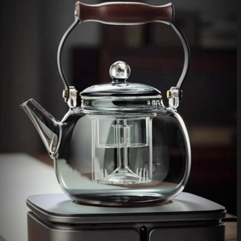 Ceainic din sticlă borosilicat de înaltă rezistență, pentru uz casnic, cu mâner rezistent la căldură, pentru infuzarea ceaiului