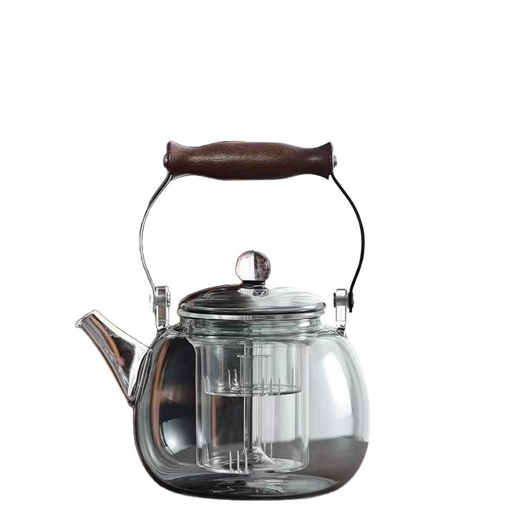 Ceainic din sticlă borosilicat de înaltă rezistență, pentru uz casnic, cu mâner rezistent la căldură, pentru infuzarea ceaiului