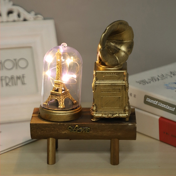 Suport pentru pix în stil european retro, din lemn, cu clepsidră și lampă în formă de stea, ornament decorativ, cadou pentru elevi, finisaj auriu retro