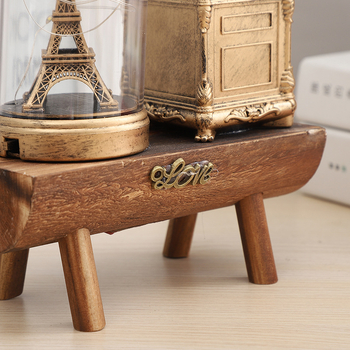 Suport pentru pix în stil european retro, din lemn, cu clepsidră și lampă în formă de stea, ornament decorativ, cadou pentru elevi, finisaj auriu retro