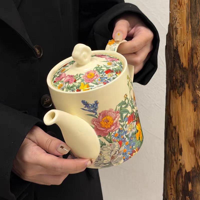 Ceainic ceramic de înaltă calitate, capacitate mare 900 ml, set de ceai 2025, cadou pentru casa nouă