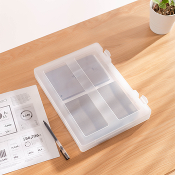 Cutie portabilă din plastic pentru fișiere A4, pentru documente și foi de examen, Material PP, Model 1149, Logo imprimat, Personalizare disponibilă