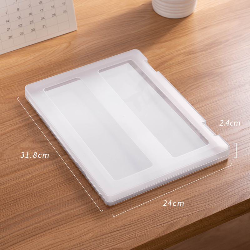 Cutie portabilă din plastic pentru fișiere A4, pentru documente și foi de examen, Material PP, Model 1149, Logo imprimat, Personalizare disponibilă