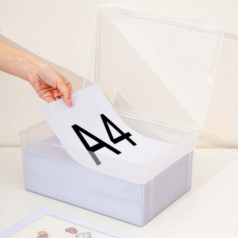 Cutie transparentă pentru depozitare A4, birou – organizator de hârtie și documente