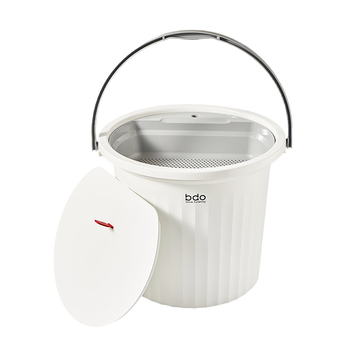 Set accesorii pentru ceremonia ceaiului Chinezesc: tavă albă din plastic cu drenaj, găleată pentru reziduuri de ceai, mică găleată pentru ceai