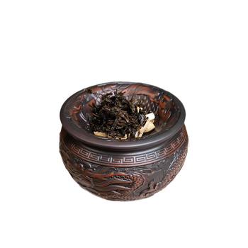 Recipient din ceramică mov pentru reziduuri de ceai cu capac, accesorii pentru ceremonia de ceai în stil retro, recipient mare pentru ape uzate