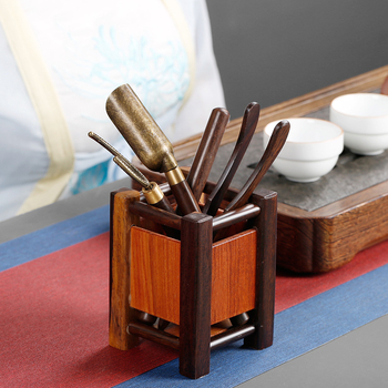 Set ceai pentru ceremonie – Şase Domni, accesorii din Ebony şi Rosewood, recipient pentru ceai şi instrumente Kung Fu pentru uz casnic