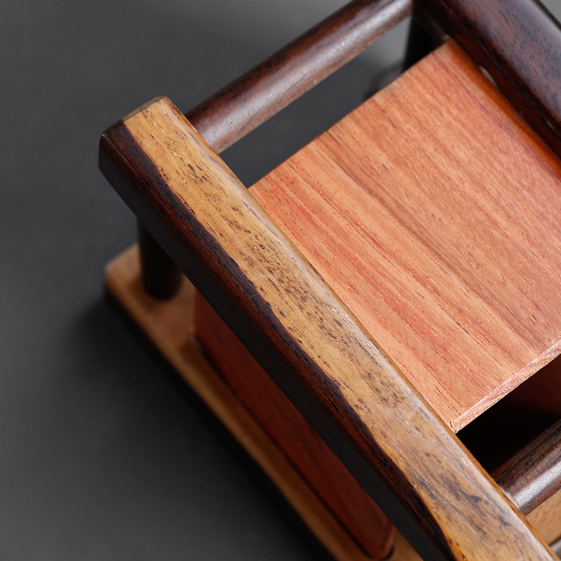 Set ceai pentru ceremonie – Şase Domni, accesorii din Ebony şi Rosewood, recipient pentru ceai şi instrumente Kung Fu pentru uz casnic