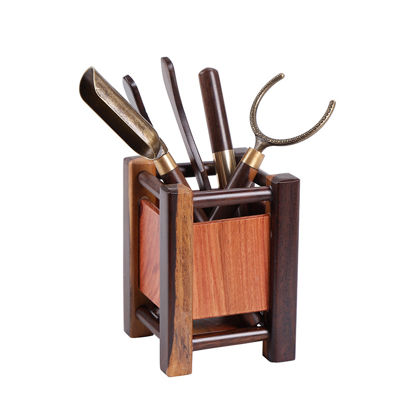 Set ceai pentru ceremonie – Şase Domni, accesorii din Ebony şi Rosewood, recipient pentru ceai şi instrumente Kung Fu pentru uz casnic