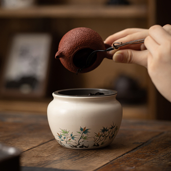 Vas ceramic pentru spălarea ceaiului și recipient pentru resturi de ceai – stil chinezesc, accesoriu pentru casă