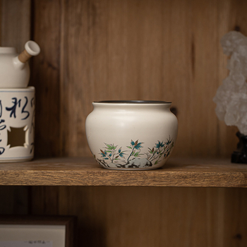 Vas ceramic pentru spălarea ceaiului și recipient pentru resturi de ceai – stil chinezesc, accesoriu pentru casă