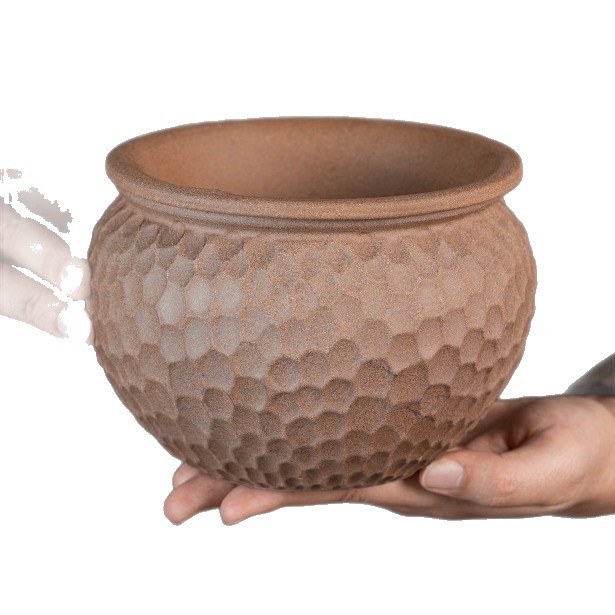 Recipient retro din ceramică rustică pentru resturi de ceai, cu bazin de apă, filtrare și separare uscat–umed, design cu două straturi