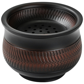 Recipient ceramic mov, stil retro, cu separator pentru resturi de ceai și apă reziduală
