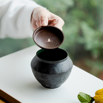 Recipient ceramic pentru resturi de ceai și spălător pentru cești, cu rezervor de apă, stil modern chinezesc, utilizare casnică